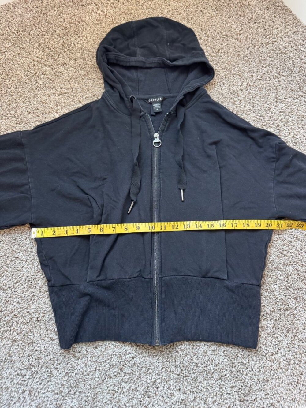 Athleta Womens Black Balance Sweatshirt Full-Zip Hoodie Thumbholes Size Medium - Picture 9 of 13